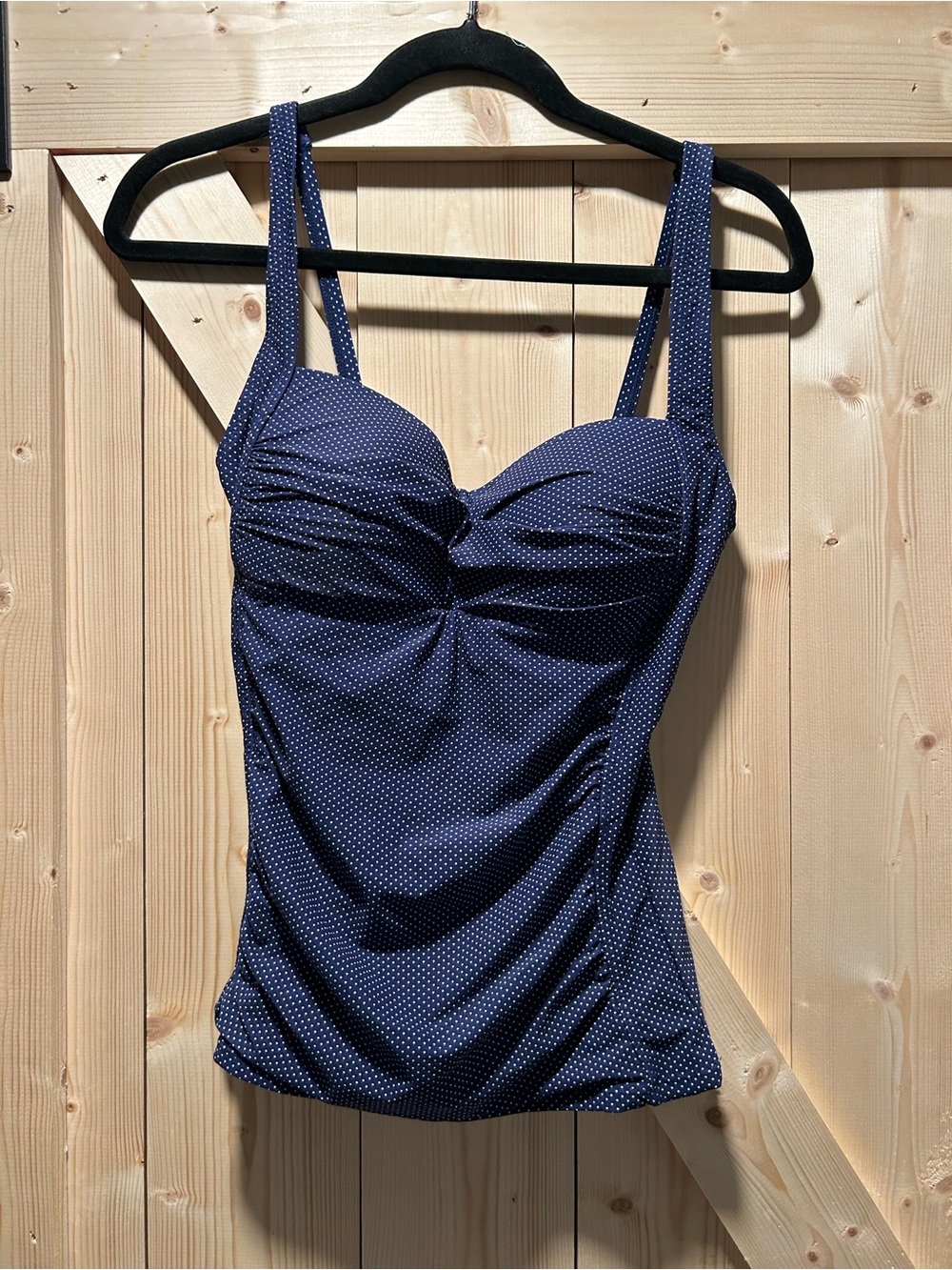 Women’s Navy Polka Dot Tankini Top